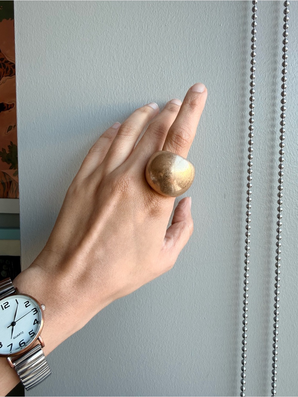 Zara Bold Chunky Gold Dome Ring